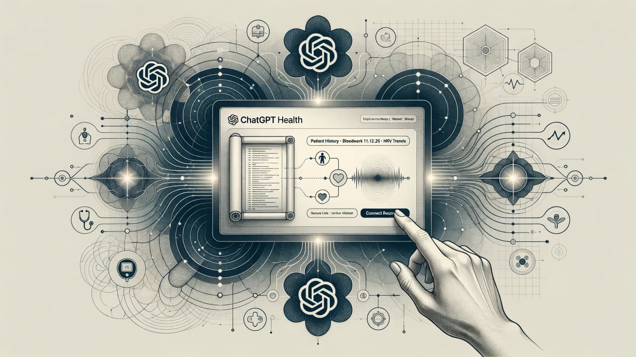 Cover illustration for ChatGPT Health — Consumer Record Linkage Enters Regulated-Adjacent Care