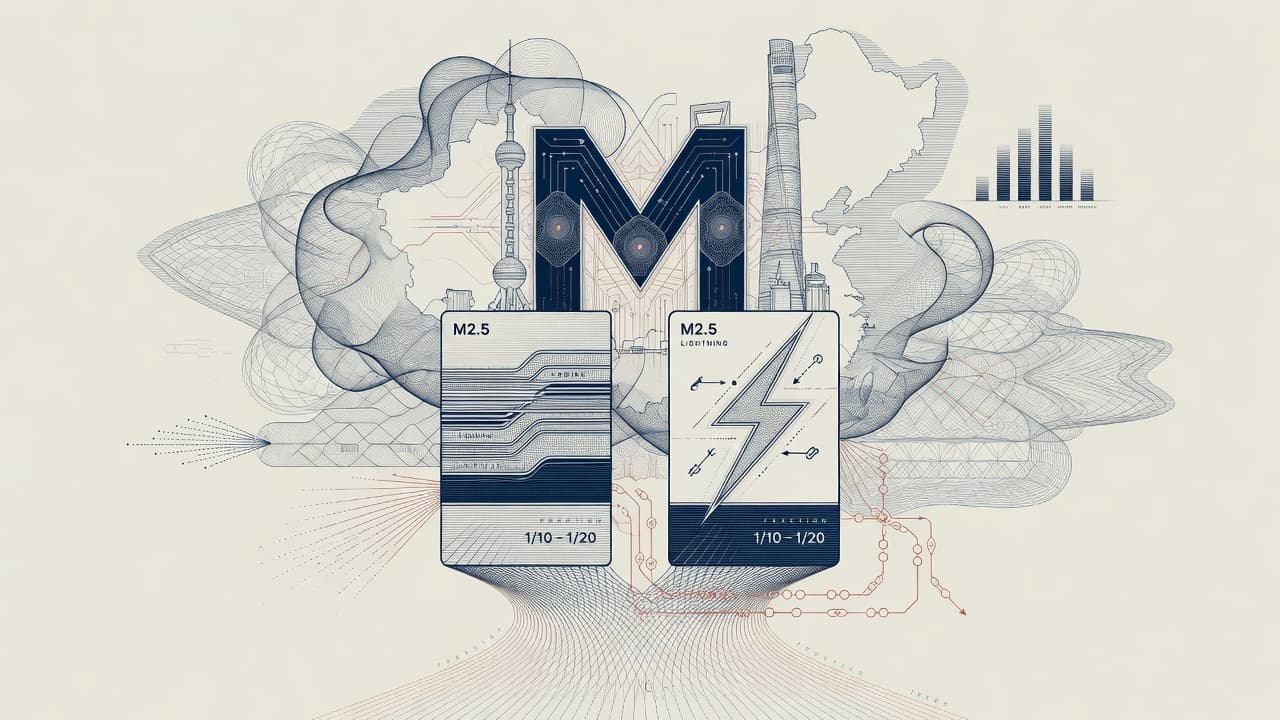 Cover illustration for MiniMax M2.5 — Near-Frontier Agents at a Fraction of Opus Economics