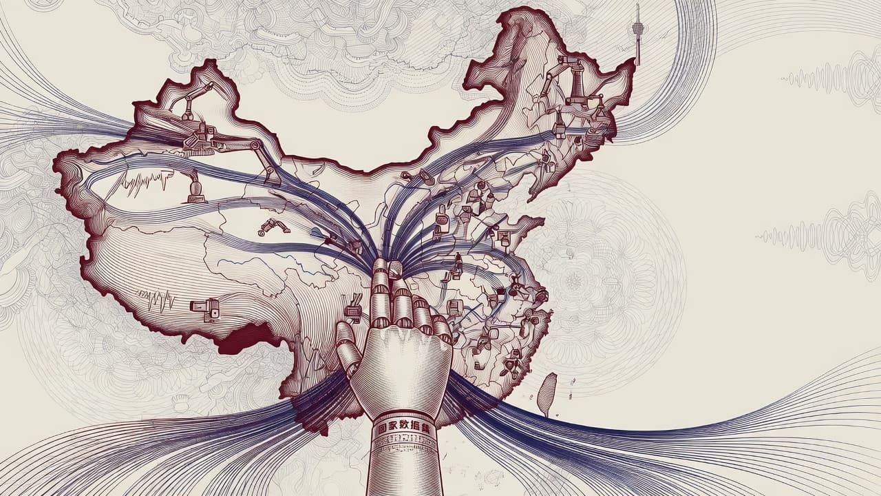 Cover illustration for China’s Embodied Dataset Bet — Open Trajectories for Physical AI