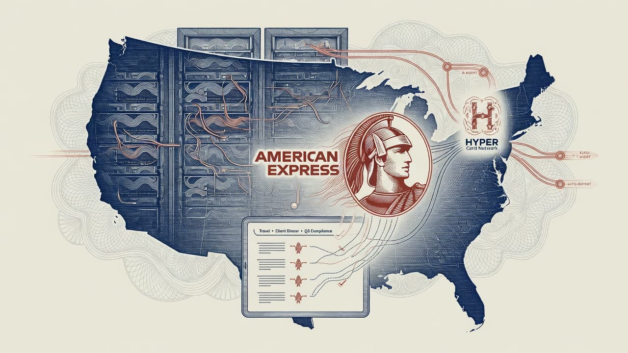 Cover illustration for Amex Buys Hyper — Agentic Expense Agents Move In-House