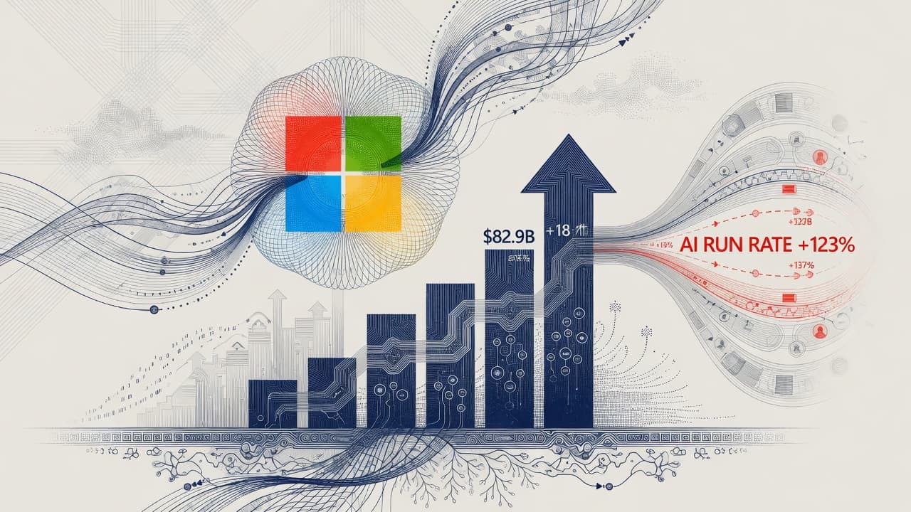 Cover illustration for Microsoft’s AI Run Rate Hits $37B — Cloud RPO Nearly Doubles