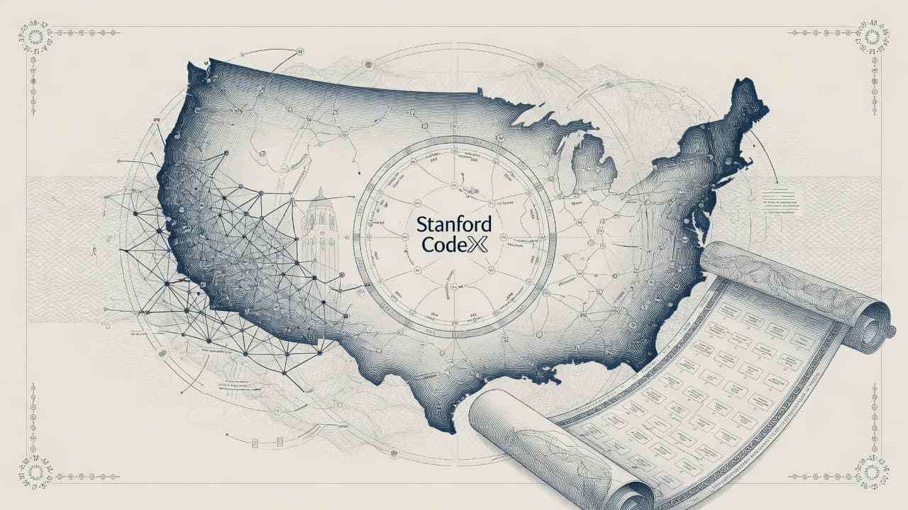 Cover illustration for Stanford CodeX AILCCP: 37 Principles Wired to Controls, Standards, and Risks