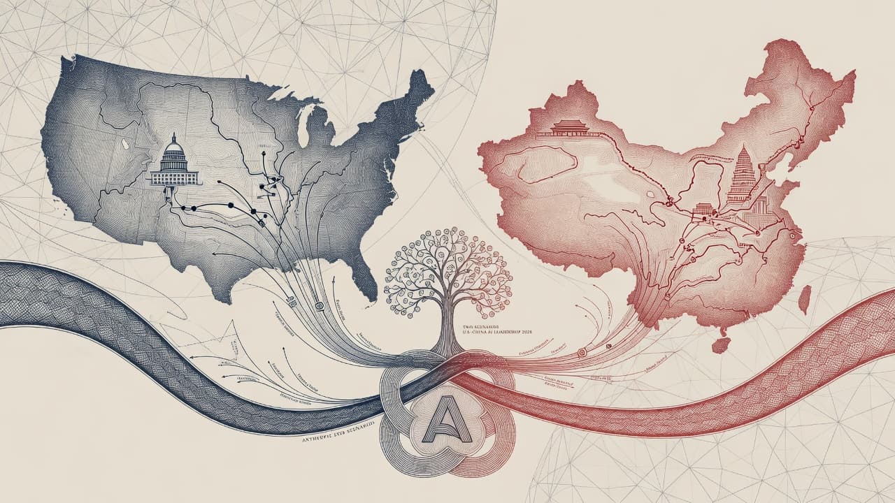 Cover illustration for Anthropic’s 2028 Scenarios: Compute Lead or CCP Parity — A Lab’s Geopolitical Brief