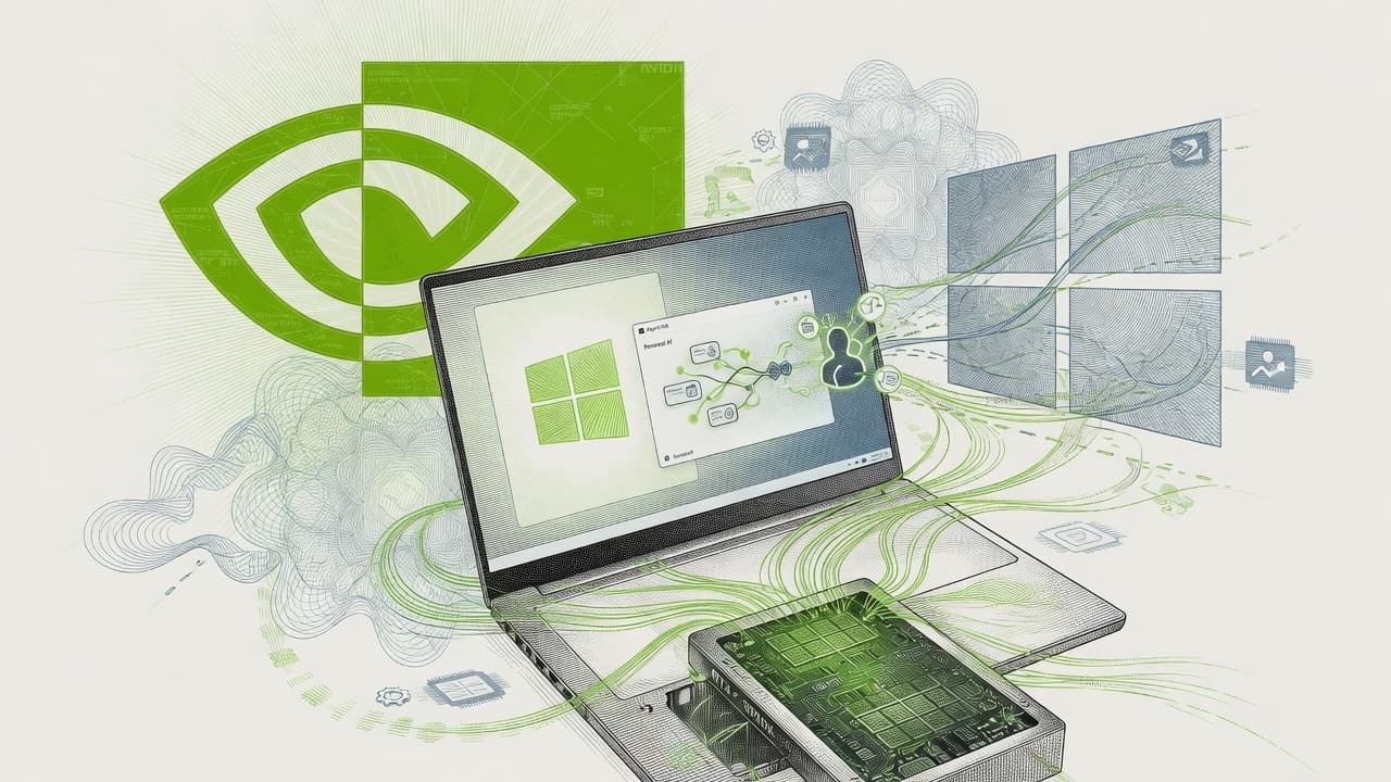 Cover illustration for RTX Spark Windows PCs Bet Personal Agents Run On-Device — Not Only in the Cloud