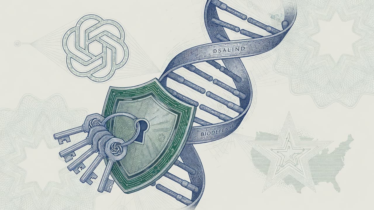 Cover illustration for Rosalind Biodefense Gates Frontier Biology to Vetted Defenders — Not Open Dual-Use