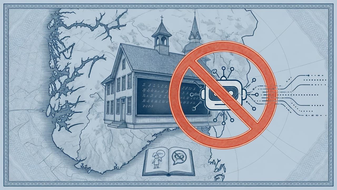 Cover illustration for Norway’s Elementary AI Near-Ban: Childhood Literacy Line While Others Fight Export Controls