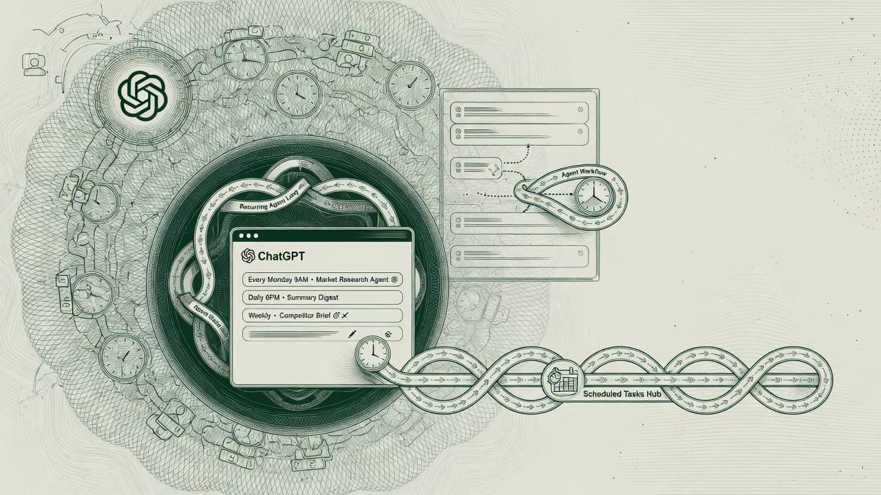 Cover illustration for ChatGPT Scheduled Tasks Hub: Always-On Helpers Without Full Agent Sprawl