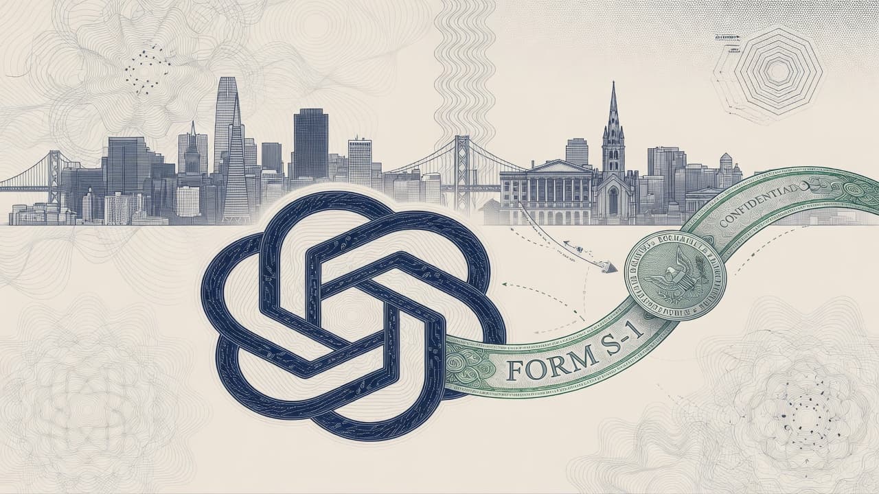 Cover illustration for OpenAI Confidential S-1: Both Top Consumer Labs Now Hold IPO Paperwork—Option, Not Clock