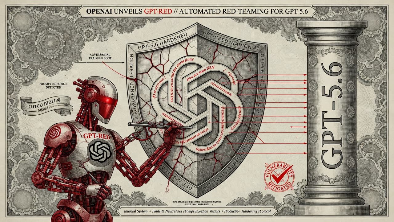 Cover illustration for GPT-Red: Adversarial Self-Play Becomes Product Infrastructure