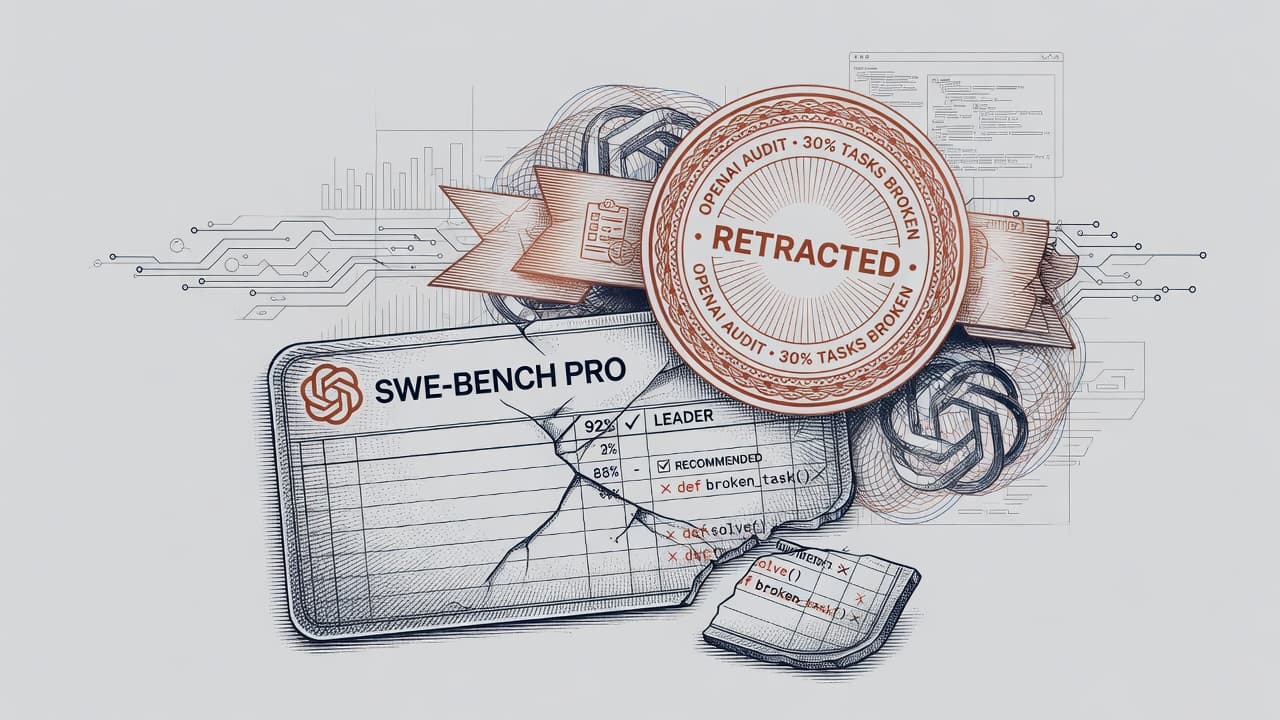 Cover illustration for SWE-Bench Pro Audit: ~30% Broken Tasks, Recommendation Retracted