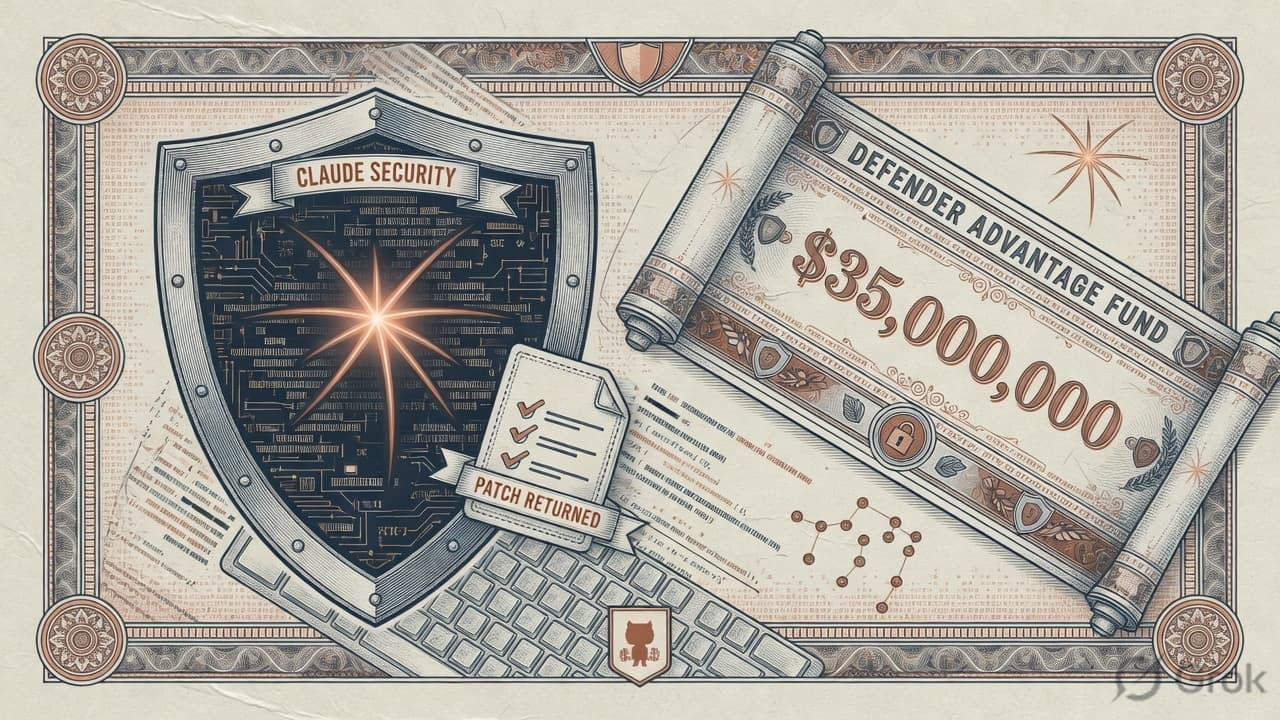 Cover illustration for Mythos 5 Goes Scan-and-Patch — Not a Chat Box — With $35M in Defender Credits