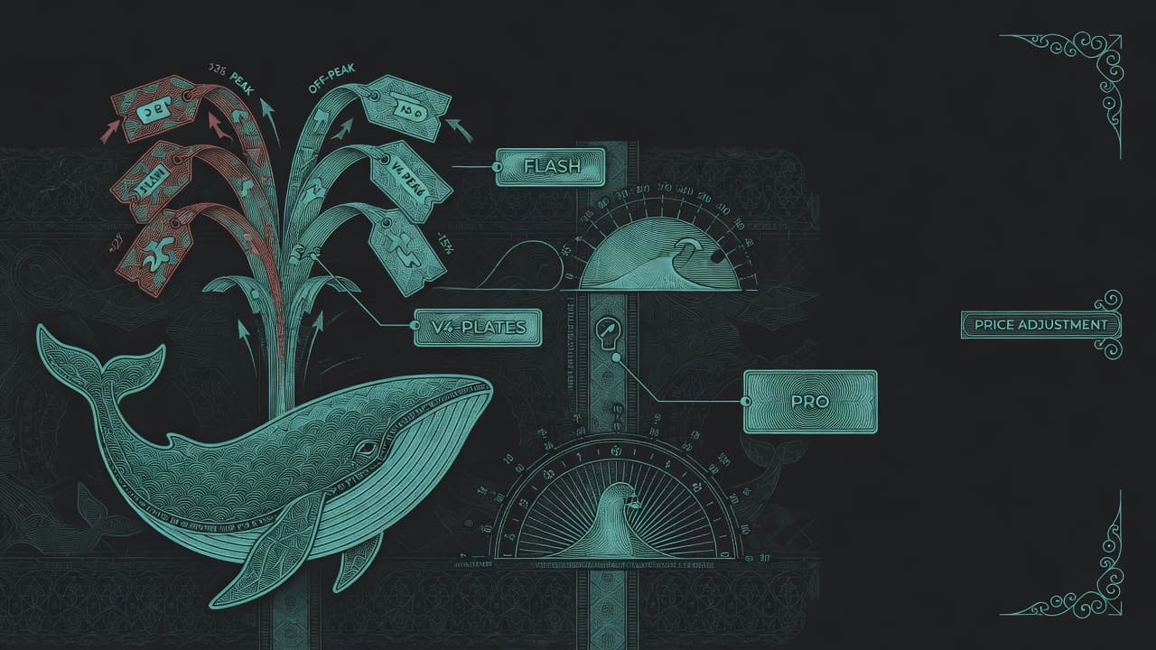 Cover illustration for DeepSeek Raises V4 Prices — Monetizing the Share It Won on Cheap Tokens