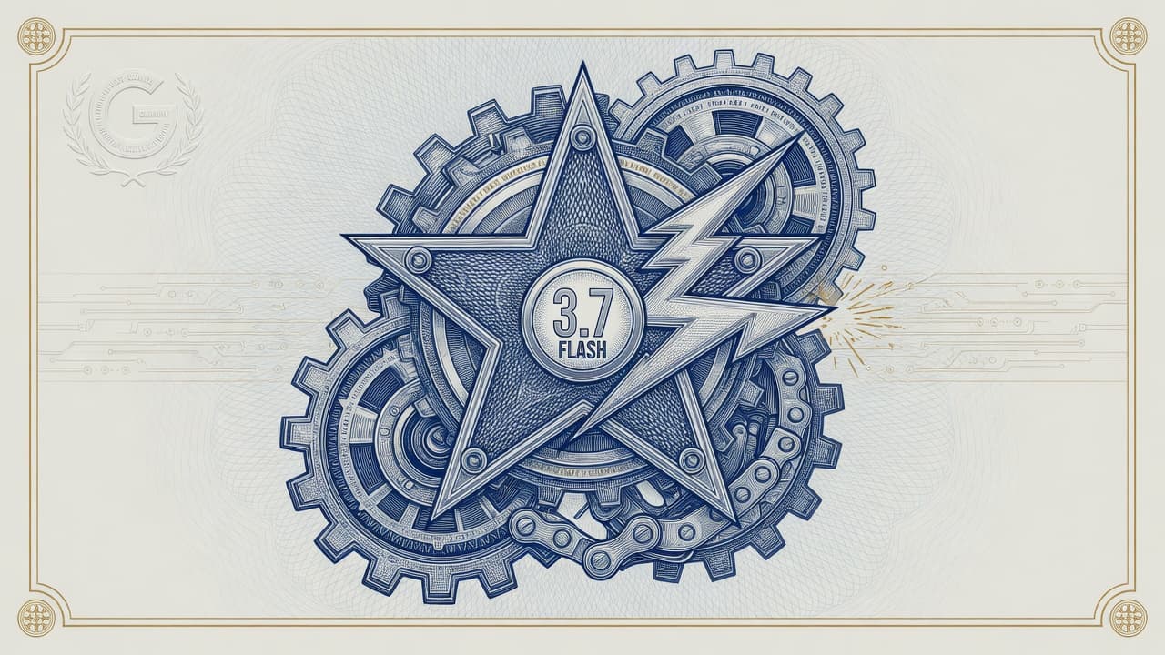 Cover illustration for Gemini 3.7 Flash Iterates the Cheap Workhorse — Pro Still Missing