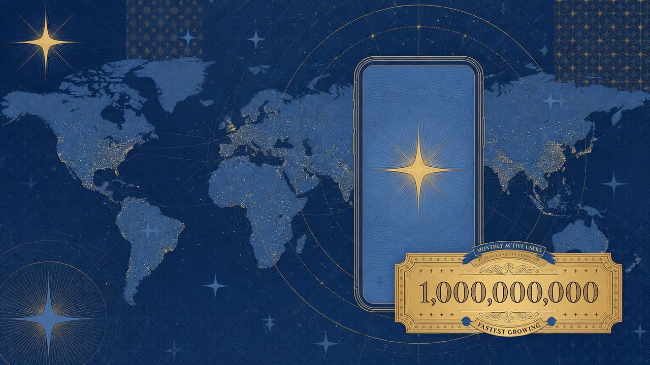 Cover illustration for Gemini App Clears 1B MAUs — Distribution Milestone, Not Model Elo