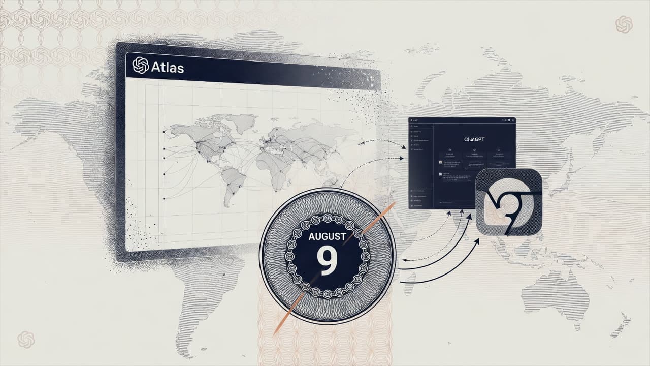 Cover illustration for Atlas Dies at Nine Months — Browsing Folds Into Desktop and Chrome