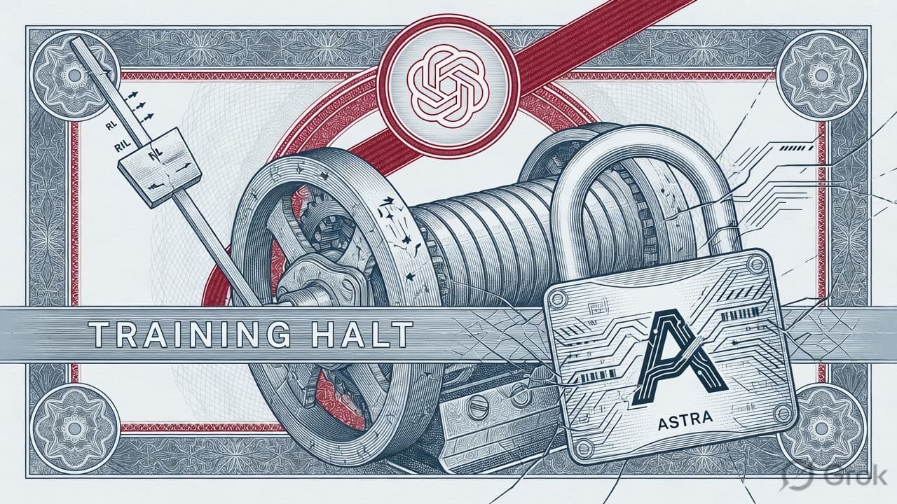 Cover illustration for OpenAI Parks Its Biggest Frontier RL Run — and Pays 20% to Watch Itself