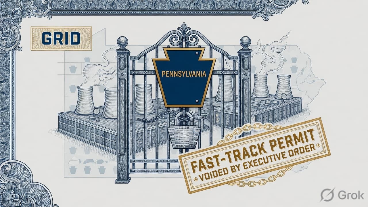 Cover illustration for Pennsylvania Closes the Fast Lane — GRID Rules Bind AI Data Centers