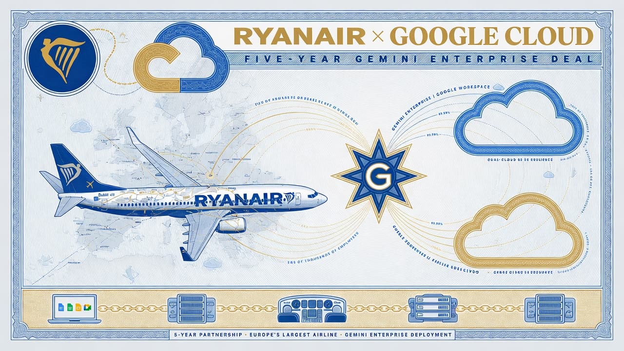 Cover illustration for Ryanair Bets Gemini Enterprise on Crew, Weather, and Failover