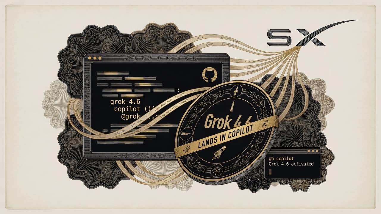 Cover illustration for Grok 4.6 in Copilot Two Days After Launch — the Picker That Moves Tokens