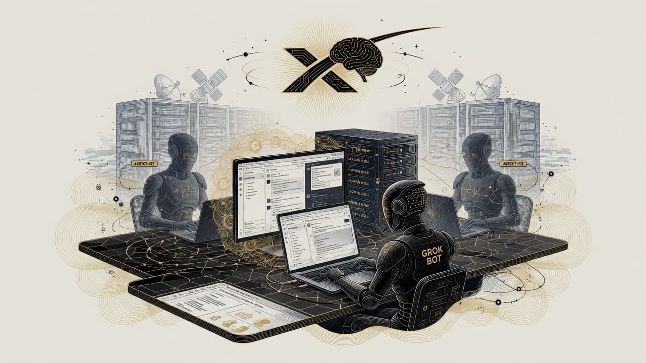 Cover illustration for Grok Bot Puts a Cloud Computer Behind the Teammate — Not a New Base Model