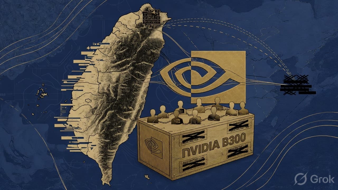 Cover illustration for Taiwan Indicts Nine — Including an Nvidia Manager — Over B300 Exports to China