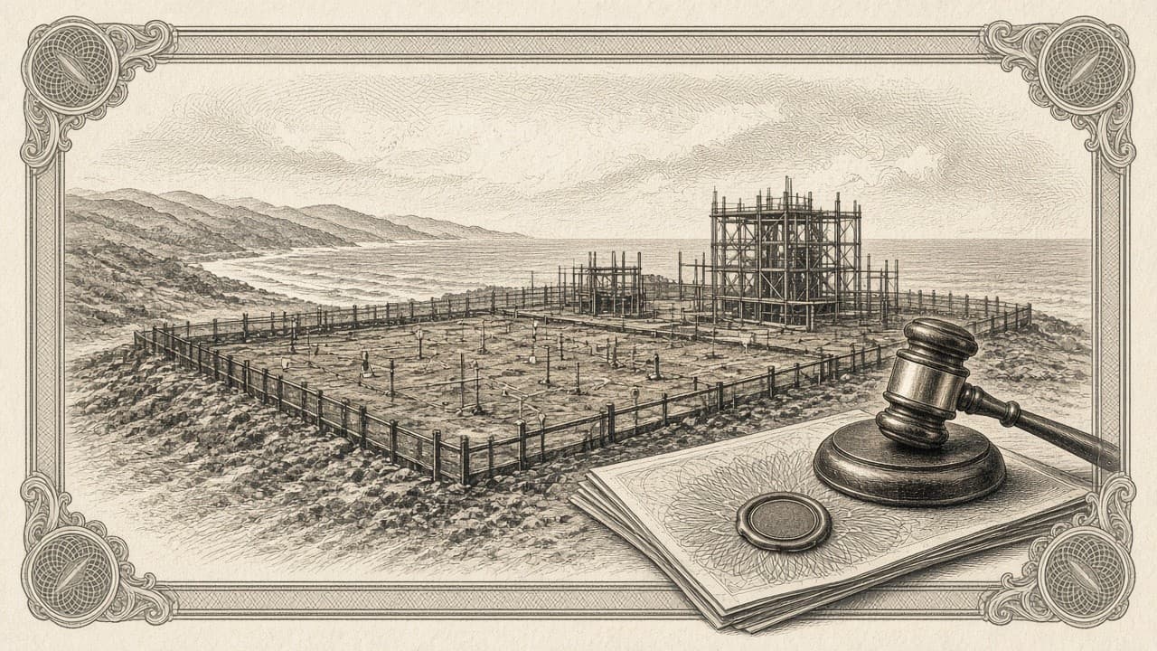 Cover illustration for Andhra HC Lets Google–Adani Vizag Data Centre Work Continue at Developer's Own Risk, Mint Reports